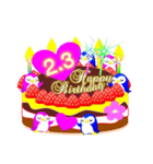 2月の誕生日♥日付入り♥ケーキでお祝い♪（個別スタンプ：3）