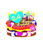2月の誕生日♥日付入り♥ケーキでお祝い♪（個別スタンプ：4）
