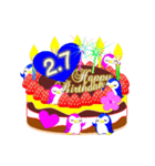 2月の誕生日♥日付入り♥ケーキでお祝い♪（個別スタンプ：7）