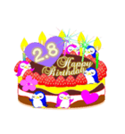 2月の誕生日♥日付入り♥ケーキでお祝い♪（個別スタンプ：8）