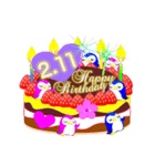 2月の誕生日♥日付入り♥ケーキでお祝い♪（個別スタンプ：11）