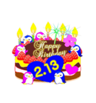 2月の誕生日♥日付入り♥ケーキでお祝い♪（個別スタンプ：13）