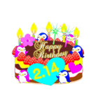 2月の誕生日♥日付入り♥ケーキでお祝い♪（個別スタンプ：14）