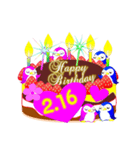 2月の誕生日♥日付入り♥ケーキでお祝い♪（個別スタンプ：16）