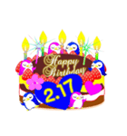 2月の誕生日♥日付入り♥ケーキでお祝い♪（個別スタンプ：17）