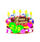 2月の誕生日♥日付入り♥ケーキでお祝い♪（個別スタンプ：19）