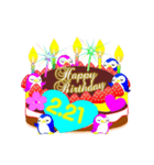 2月の誕生日♥日付入り♥ケーキでお祝い♪（個別スタンプ：21）