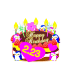2月の誕生日♥日付入り♥ケーキでお祝い♪（個別スタンプ：23）