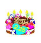 2月の誕生日♥日付入り♥ケーキでお祝い♪（個別スタンプ：25）