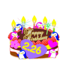 2月の誕生日♥日付入り♥ケーキでお祝い♪（個別スタンプ：26）