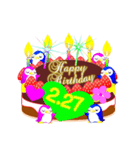 2月の誕生日♥日付入り♥ケーキでお祝い♪（個別スタンプ：27）