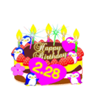 2月の誕生日♥日付入り♥ケーキでお祝い♪（個別スタンプ：28）