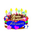2月の誕生日♥日付入り♥ケーキでお祝い♪（個別スタンプ：32）