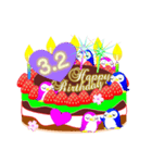 3月の誕生日♥日付入り♥ケーキでお祝い♪（個別スタンプ：2）