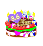 3月の誕生日♥日付入り♥ケーキでお祝い♪（個別スタンプ：6）
