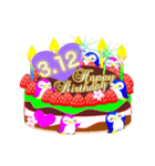 3月の誕生日♥日付入り♥ケーキでお祝い♪（個別スタンプ：12）