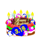 3月の誕生日♥日付入り♥ケーキでお祝い♪（個別スタンプ：18）