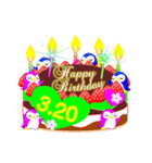 3月の誕生日♥日付入り♥ケーキでお祝い♪（個別スタンプ：20）