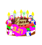 3月の誕生日♥日付入り♥ケーキでお祝い♪（個別スタンプ：21）