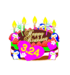 3月の誕生日♥日付入り♥ケーキでお祝い♪（個別スタンプ：24）