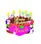 3月の誕生日♥日付入り♥ケーキでお祝い♪（個別スタンプ：32）