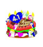 4月の誕生日♥日付入り♥ケーキでお祝い♪（個別スタンプ：1）