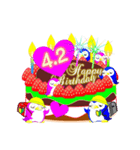 4月の誕生日♥日付入り♥ケーキでお祝い♪（個別スタンプ：2）