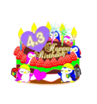 4月の誕生日♥日付入り♥ケーキでお祝い♪（個別スタンプ：3）