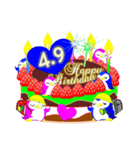 4月の誕生日♥日付入り♥ケーキでお祝い♪（個別スタンプ：9）