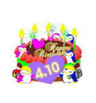 4月の誕生日♥日付入り♥ケーキでお祝い♪（個別スタンプ：10）