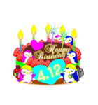 4月の誕生日♥日付入り♥ケーキでお祝い♪（個別スタンプ：12）