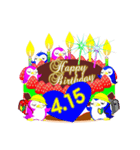 4月の誕生日♥日付入り♥ケーキでお祝い♪（個別スタンプ：15）