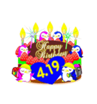 4月の誕生日♥日付入り♥ケーキでお祝い♪（個別スタンプ：19）
