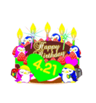 4月の誕生日♥日付入り♥ケーキでお祝い♪（個別スタンプ：21）