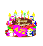 4月の誕生日♥日付入り♥ケーキでお祝い♪（個別スタンプ：22）