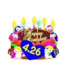 4月の誕生日♥日付入り♥ケーキでお祝い♪（個別スタンプ：26）