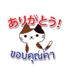 毎日楽しめる 猫ちゃん 日本語タイ語（個別スタンプ：2）