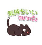 毎日楽しめる 猫ちゃん 日本語タイ語（個別スタンプ：21）