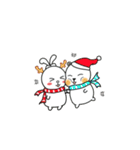 Mochi Bear ＆ Knot ear rabbit (Christmas)（個別スタンプ：15）
