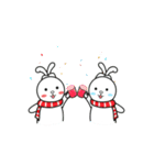 Mochi Bear ＆ Knot ear rabbit (Christmas)（個別スタンプ：21）