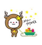 クリスマス☆花うさちゃん（個別スタンプ：1）