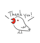 ゆる〜い文鳥をバイリンガル的な感じで。（個別スタンプ：3）