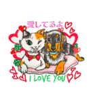 Fun illustrations of cat and dog.（個別スタンプ：18）