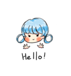 Blue lazy girl（個別スタンプ：1）