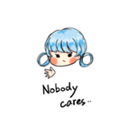 Blue lazy girl（個別スタンプ：2）