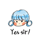 Blue lazy girl（個別スタンプ：3）