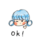 Blue lazy girl（個別スタンプ：5）
