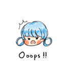 Blue lazy girl（個別スタンプ：7）