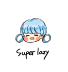 Blue lazy girl（個別スタンプ：8）