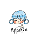 Blue lazy girl（個別スタンプ：9）